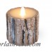 The Holiday Aisle Wood Stump LED Unscented Flameless Candle BCST2249